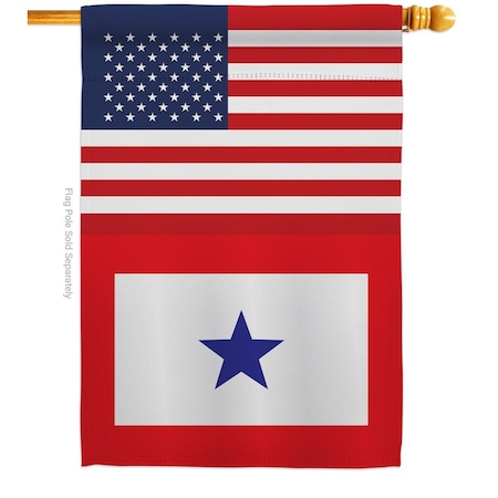 Guarderia 28 x 40 in. US Blue Star House Flag with Armed Forces Service Double-Sided Vertical Flags Banner GU3904350